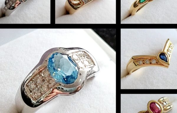 Bagues pierres précieuses et diamants en Or 18k