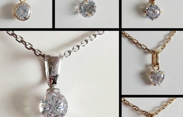 Pendentif en Or 18k avec oxyde de zirconium