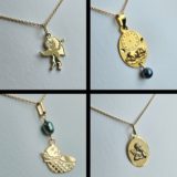 Pendentif ange/bébé enfant en Or 18k