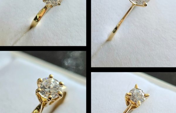 Solitaires oxyde de zirconium en Or 18k