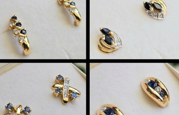 Boucles d'Oreilles Saphir et diamants en or 18k