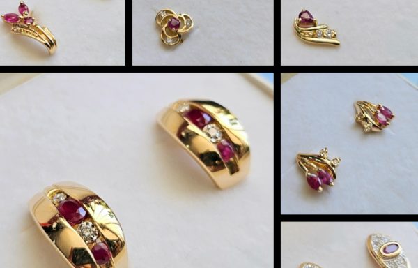 Boucles d'Oreilles Rubis et Diamants en or 18k