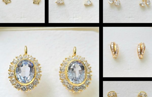 Boucles d'Oreilles en or 18k avec Oxydes de Zirconium