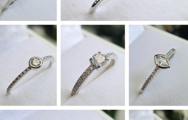 Solitaires zirconium en Argent rhodié