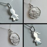Pendentif ange/bébé enfant en Argent Rhodié