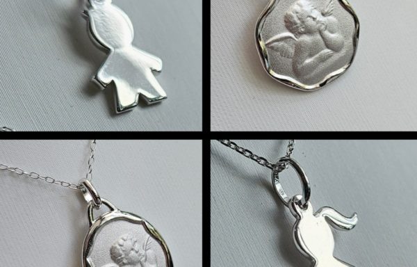 Pendentif ange/bébé enfant en Argent Rhodié