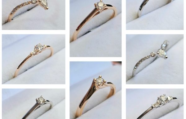 Solitaires diamants en Or 9k